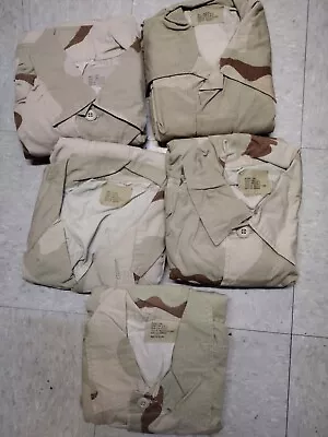 Lot Of 5 Use Military 3 Color Desert BDU Uniform Shirts Coat Camo Medium Regular • $29.99