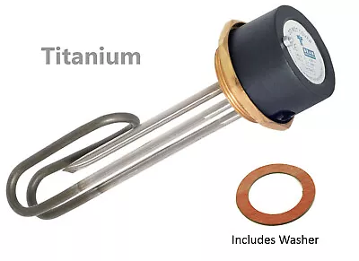 Tesla 14” Titanium 3kW Immersion Heater Element 2.1/4  Boss + Thermostat • £8.22