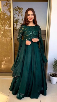 $92.33 • Buy Suit Gown Salwar Kameez Pakistani Indian Wedding Party Sarara Dress Bollywood