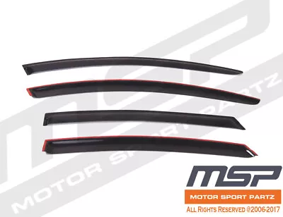 Dark Grey Outside Mount JDM Vent Visors Deflector 4pcs For Mazda Mazda6 10-12 • $49.15