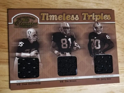 $40 • Buy 2003 Donruss Classics Timeless Triples FRED BILETNIKOFF/TIM BROWN/JERRY RICE/100