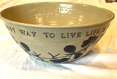 12 In John Macomber Pottery Bowl Best Way To Live Is To Love 1982 - Free Ship • $47.50