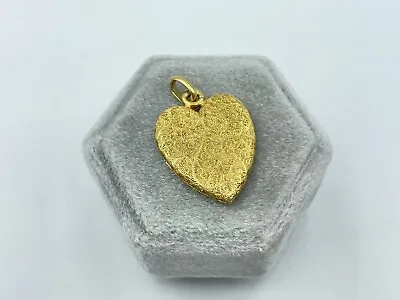 1897 Antique Victorian 14K Gold Decorative Double Sided Heart Locket Pendant Vtg • $995