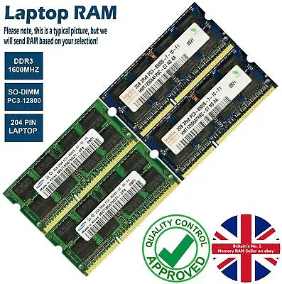 £14.98 • Buy 2GB 4GB 8GB Memory RAM Laptop PC3-12800 DDR3 1600MHz 204 Non-ECC Unbuffered Lot