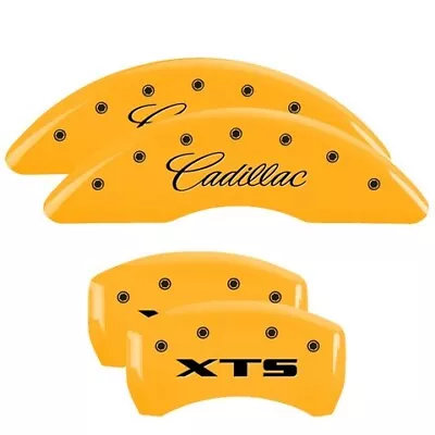 MGP Caliper Covers Set Of 4 Yellow Finish Black Cadillac / XTS • $289