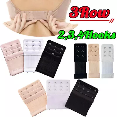 £2.99 • Buy 3ROW 2,3,4Hook Bra Extender Extension Bra Strap Strapless Underwear Maternity