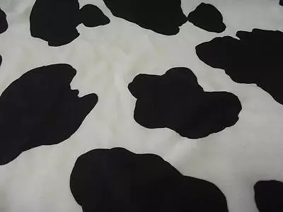 Faux Fur PONY Skin VELBOA Fabric Material BLACK COW • £1.99
