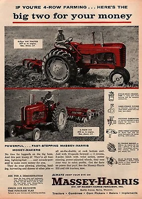 1957 Massey Harris 333 & 444 Tractor Original Color Ad  • $16.47