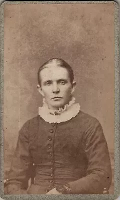 $65 • Buy Antique CDV Photo Intense Somber Woman Carte De Visite 1870s Danville VA