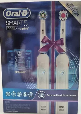 Oral-B Smart 5 5000 Electric Toothbrush With White Dual Handle New • $188.99