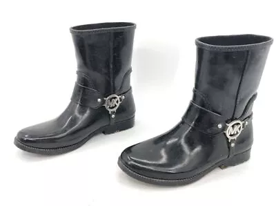 Women's Michael Kors Black Rubber Rain Boots - 8 • $9.99