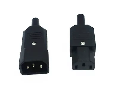 1pair PDU Socket  IEC320 C14 Power Cable Connector Male & Female Plug Adapter • $8.59