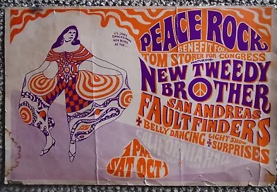 $159 • Buy Original Concert Poster-peace/rock Benifit-new Tweedy Bros-california Hall_10-67