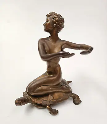 Fine McClelland Barclay 1931 Nude Woman Bronze Sculpture On Tortoise Sea Turtle • $695