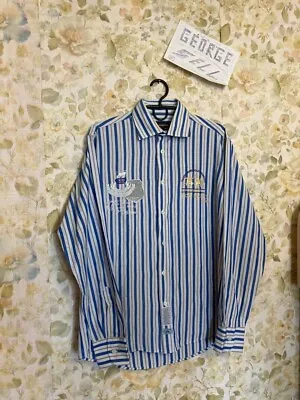 La Martina Buenos Aires Men's Long Sleeve Blue Stripped Shirt Polo M/L • $30