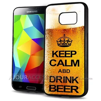 ( For Samsung S7 Edge ) Back Case Cover AJ10417 Keep Calm Drink Beer • $9.99