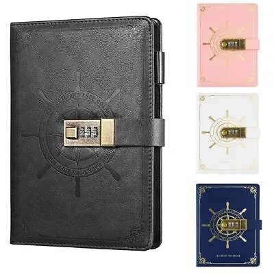 Thicken Diary With Lock PU Leather Password  Notebook Locked Journal  Girls • $29.81