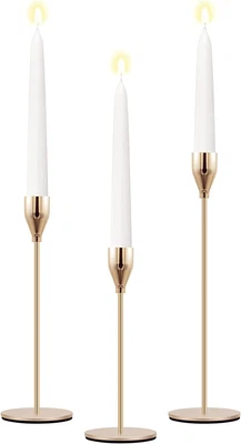 £18.48 • Buy Gold Candle Holders Set Of 3 Metal Taper Candlestick Holders For Dining Table