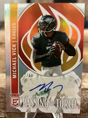 2023 Michael Vick Donruss Elite Passing The Torch Auto Autograph /49 *Damaged* • $29.99