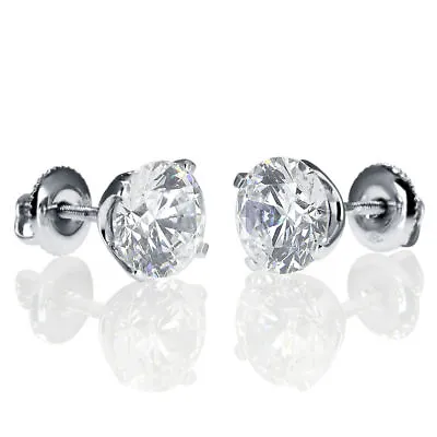 Diamond Stud Earrings 1 CT Round Cut F-G/SI2-I1 14K White Gold Elegant • $998.75