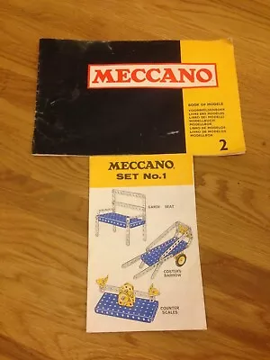 Vintage Meccano Book Of Models 2 And Set No.1 Instructions • £9.95