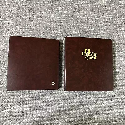 Franklin Covey CL Storage Binders Lot Of 2 Burgundy 2” Rings Made In USA • $29.96