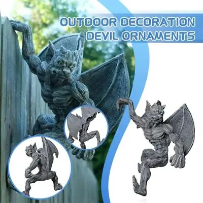 Home Wall Art Hanging Resin Gargoyle Garden Adornment Ornaments Outdoor • £8.99