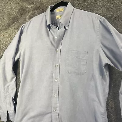 Vintage LL Bean Shirt Mens 16.5 - 37 Large Light Blue Made In USA Single Stitch • $14.88