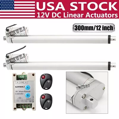 2PCS High Speed 12  Linear Actuators W/ Remote Control Heavy Duty 14mm/s 220lbs • $103.49