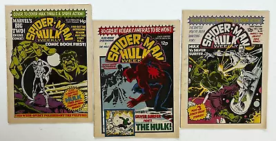 HULK SILVER SURFER Moon Knight UK Comic Magazine 3pc Lot Spider-Man Marvelmania • $80