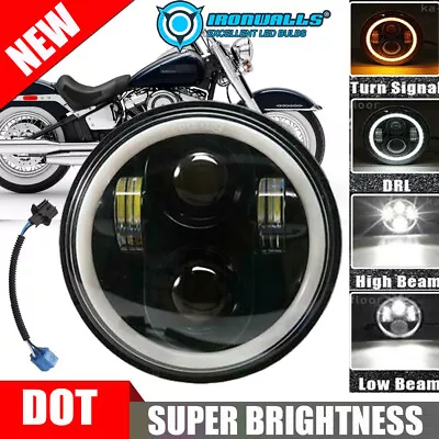 5-3/4  5.75 Round LED Headlight Hi-Lo Fit For Harley Davidson Sportster 883 1200 • $38.99