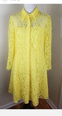 Nwt$169🍋nanette Lepore Lace  Women Shirt Dress/length 36 In/small Medium/  • $39.99