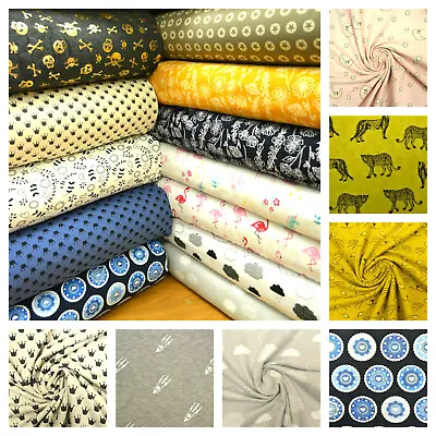 46 Design Printed JERSEY Soft Cotton Childrens Stretch Knit Dress Fabric OEKOTEX • £10.99