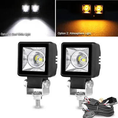 For Polaris Ranger 2x2.3  LED Auxiliary White Headlight Cube Pods W/Amber&Wiring • $39.98