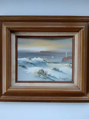 Vintage Oil Painting Remington Sea Ocean Framed Signed • $99