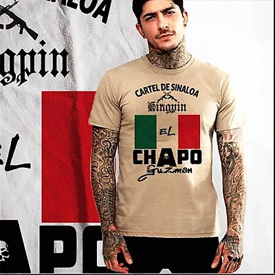 $19.99 • Buy El Chapo T-Shirt Sinaloa Cartel Mexican Crime Boss, Mafia Mobster Gangster Tee