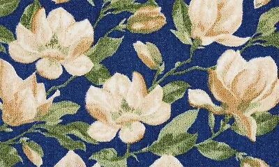 HEAVY DUTY KITCHEN ACCENT RUG (18 X30 ) MAGNOLIA FLOWERS ON BLUE NR • $19.99