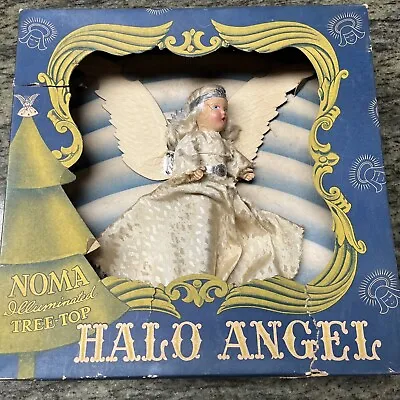 Vintage Noma  Christmas Tree Angel Topper Composition Head Box 1940s • $30