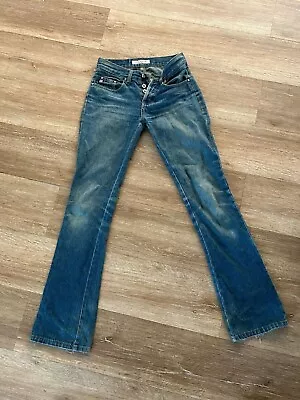 Miss Sixty Bootcut Leg Jeans Girls Teens 26W 32L Medium Wash Denim Button Fly • $17.99