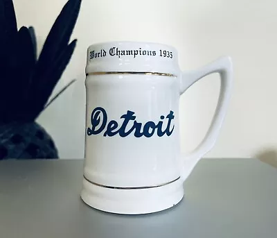 Detroit Tigers RARE 1935 World Series Stein Hank Greenberg Mickey Cochrane • $300