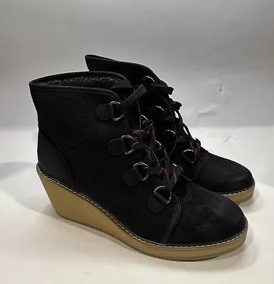 Merona Women's Lorelle Wedge Hiker Boots - Black 10 • $7