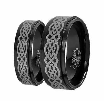 Men's & Ladies Matching  Tungsten Carbide Celtick Knot Wedding Ring Set • $42.60
