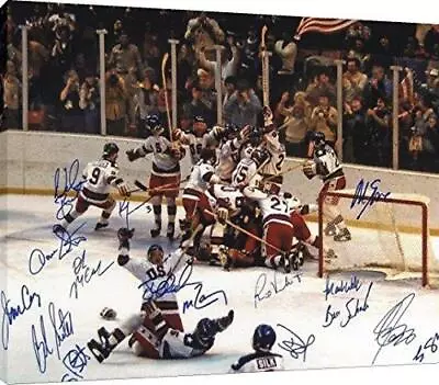 Floating Canvas Wall Art:   Miracle On Ice 1980 US Olympic Hockey Team • $124.99