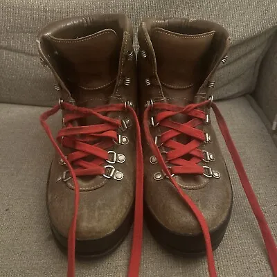 Vintage Raichle Leather Mountaineering Hiking Boots Men’s Size 9 M • $78