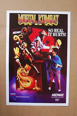 Mortal Kombat Arcade Flyer Video Game Promotional Poster  • $4