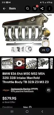 BMW E36 E46 M50 M52 M54 325i 328i Intake Manifold Throttle Body TB 323i Z3 M3 Z3 • $475