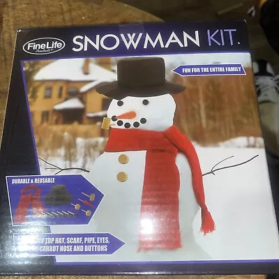 Make A Snowman Kit HatScarfCarrot Noseeyesmouth New In Box • $14.99