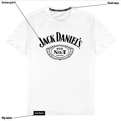 Jack Daniels Classic No7 Logo White Tee T-Shirt Easter Gifts • $24.95