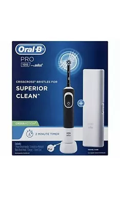$34.97 • Buy Oral-B Pro 100 Cross Action Rechargeable Toothbrush - Midnight Black + FREE SHIP