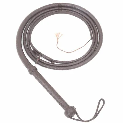 Indiana Jones 6 8 10 12 Feet 8 Strands Brown Cowhide Leather Bullwhip Whip • $58.99